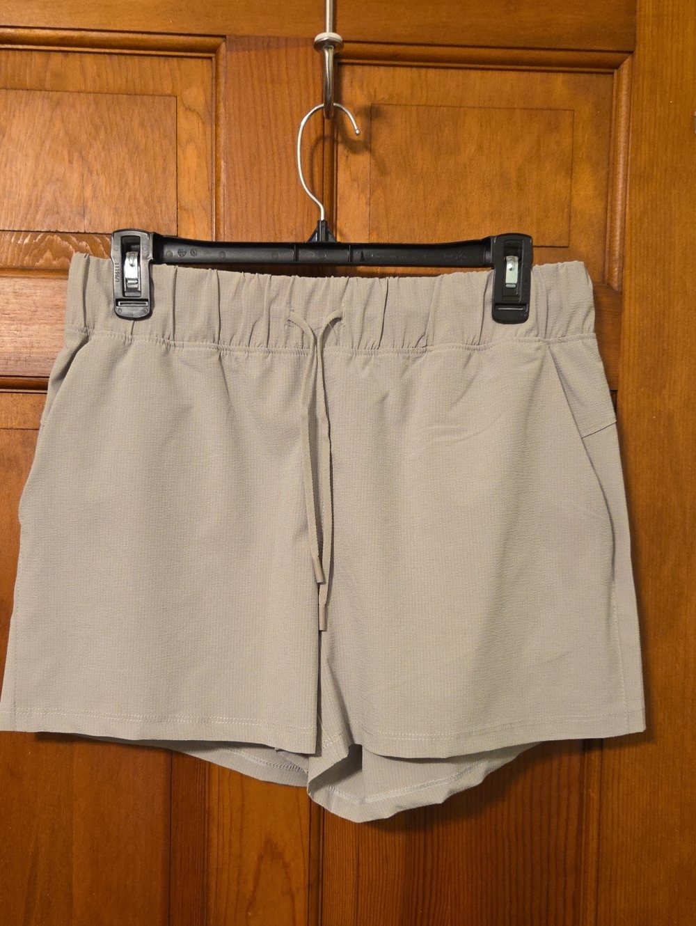 Velocity Women's Athletic Drawstring Shorts In Light Taupe Size Medium